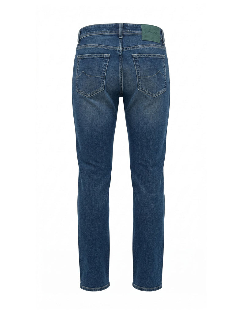 Blue jeans on a white background
