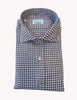 Giannetto brown check shirt available at M PENNER in Houston, Texas