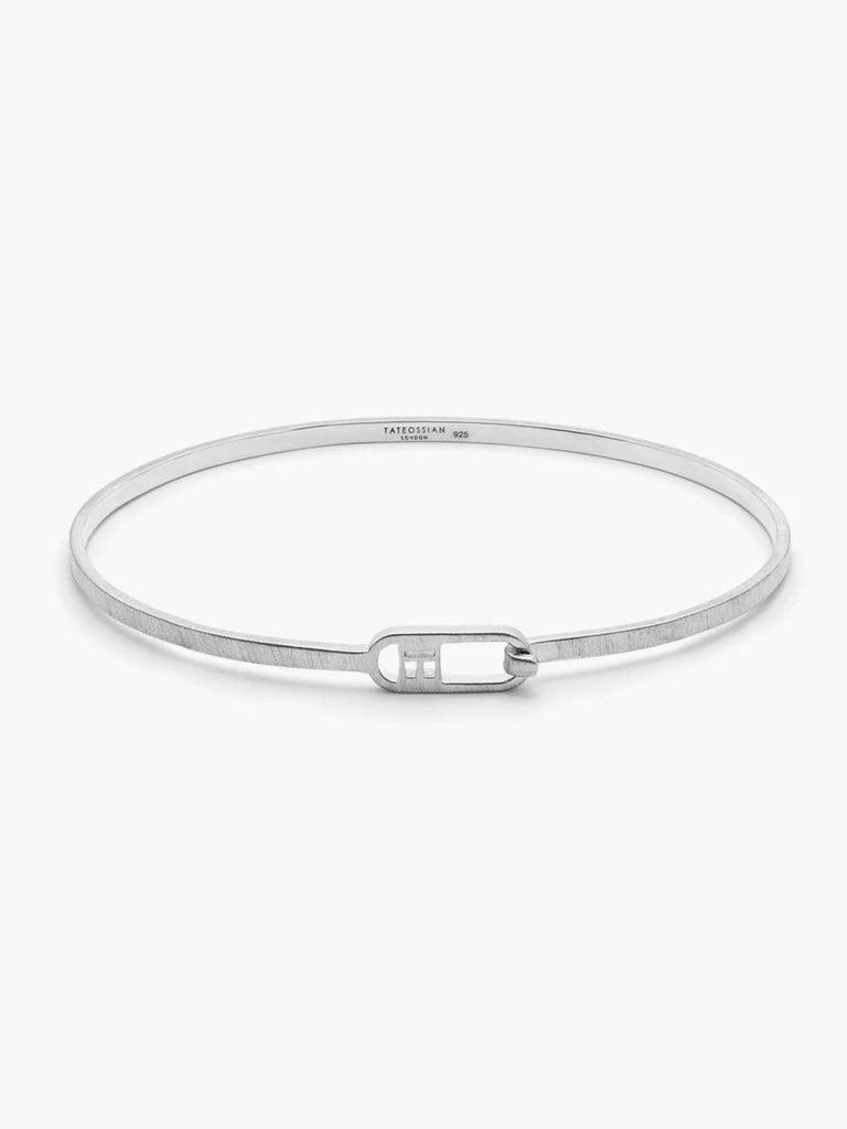 T Bangle Bracelet Brushed Sterling Silver