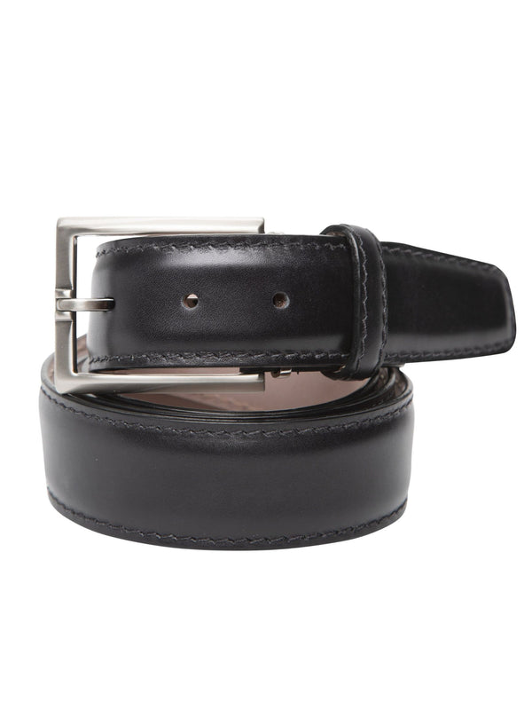 W.Kleinberg Two-Toned Embossed Crocodile Belt with Antique Silver Buckle Chocolate / Sky / 44