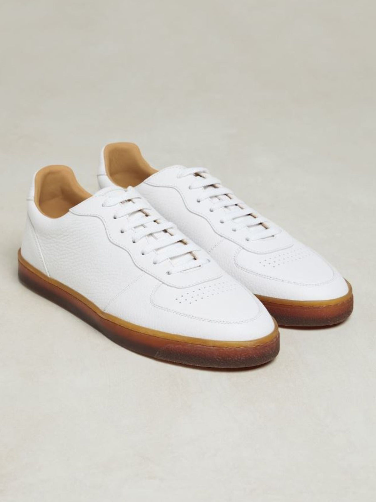 Grained Calfskin Sneakers with Natural Rubber | M PENNER